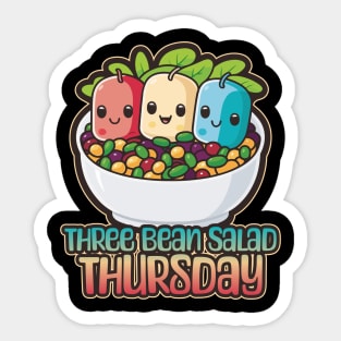 Three Bean Salad Thursday Foodie Design Sticker